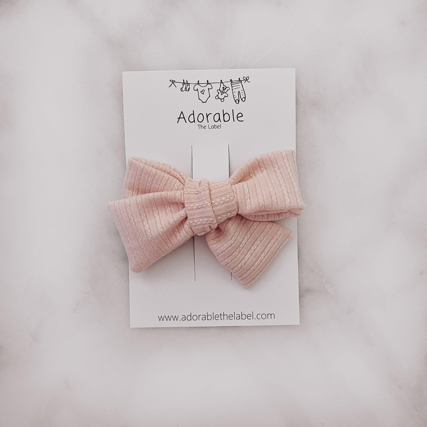 LARGE BOW - POINTELLE ROSA - adorablethelabel