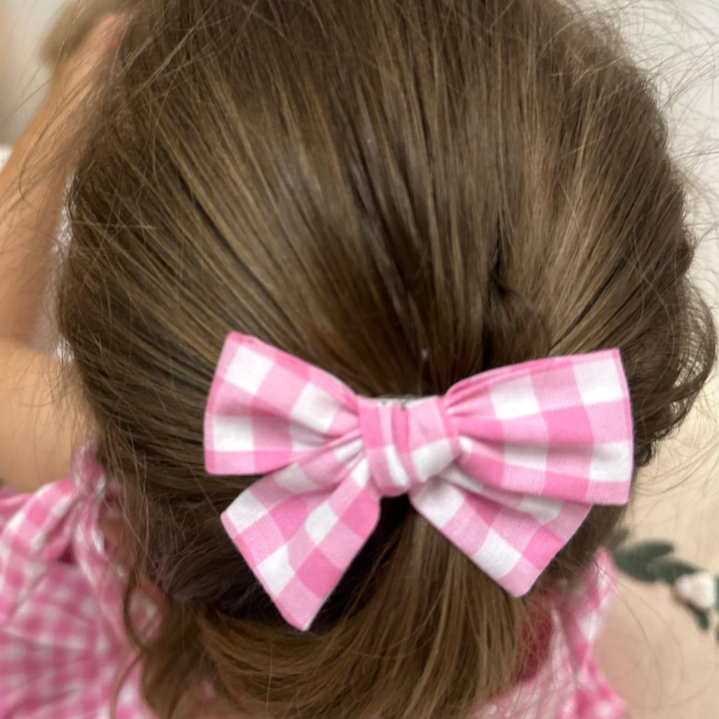 MINI BOWS - PINK GINGHAM - adorablethelabel