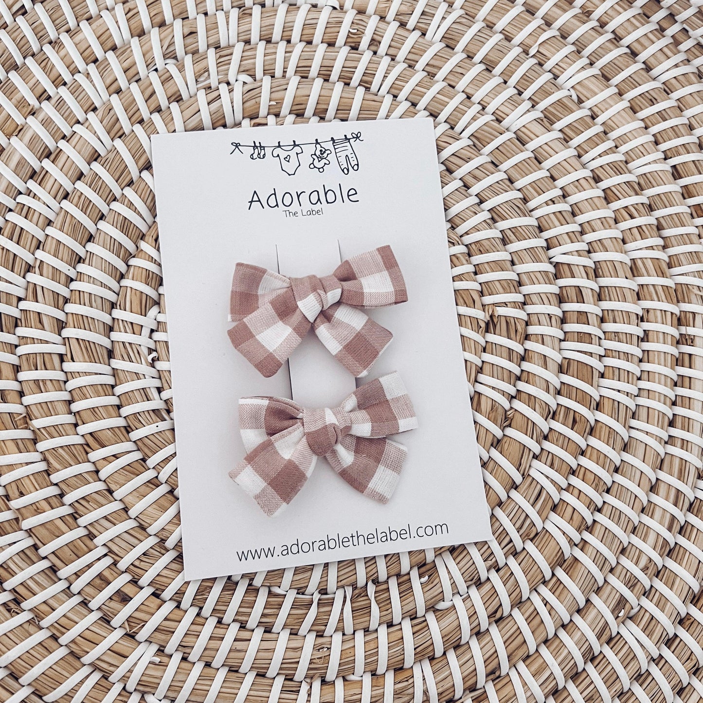 MINI BOWS - GINGHAM ROSE - adorablethelabel