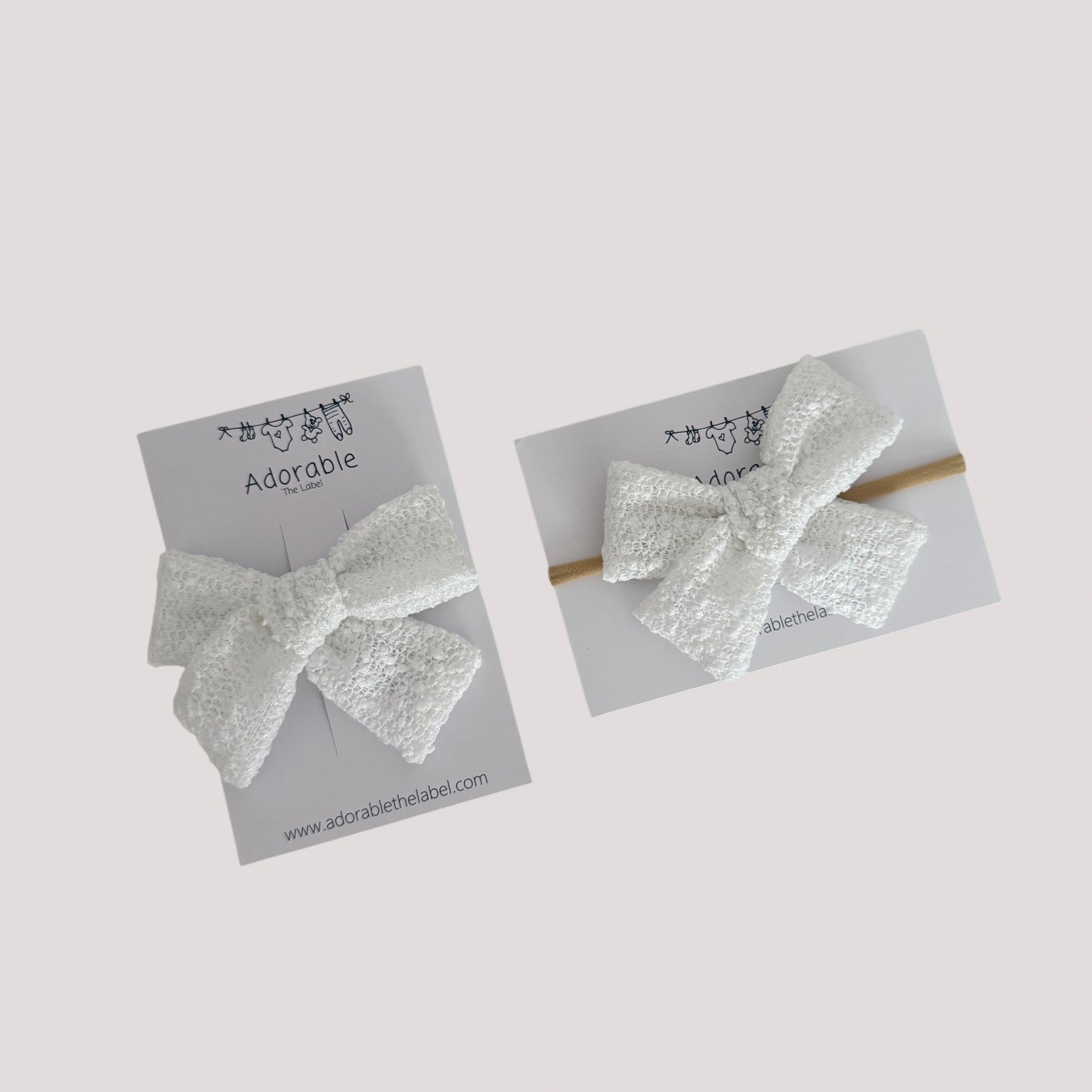 LARGE BOW - SNOWFLAKE WHITE