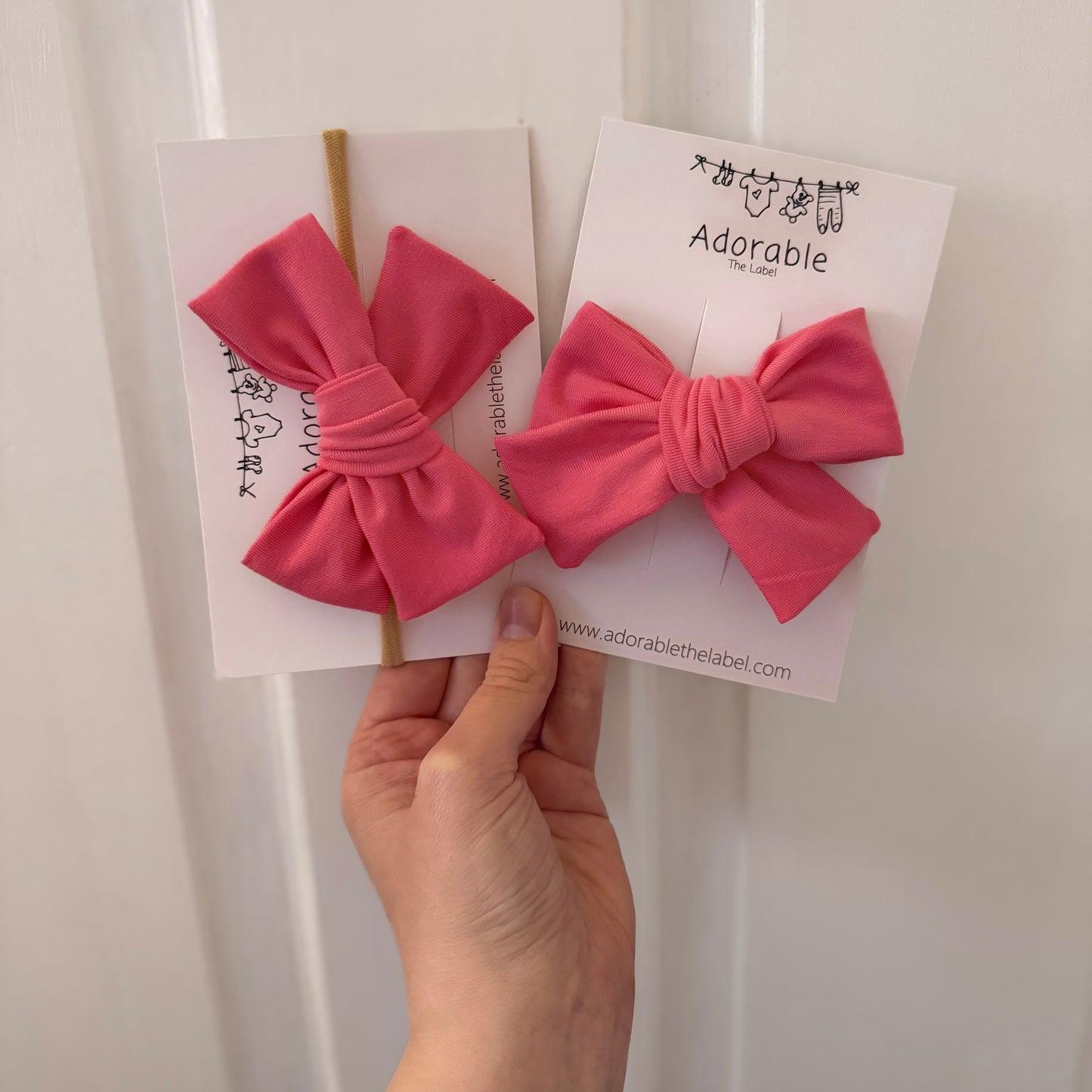 LARGE BOW - CORAL