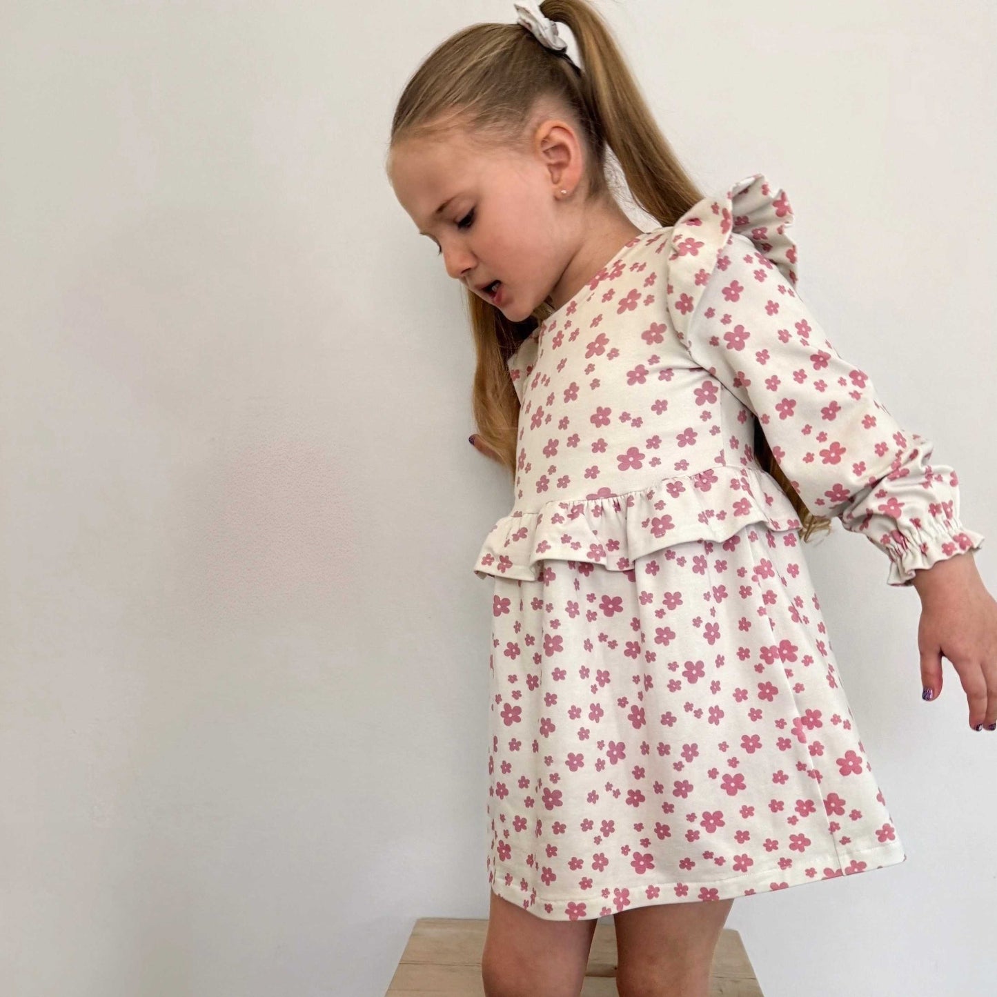 DAISY DREAMS FLUTTER LONG SLEEVE DRESS
