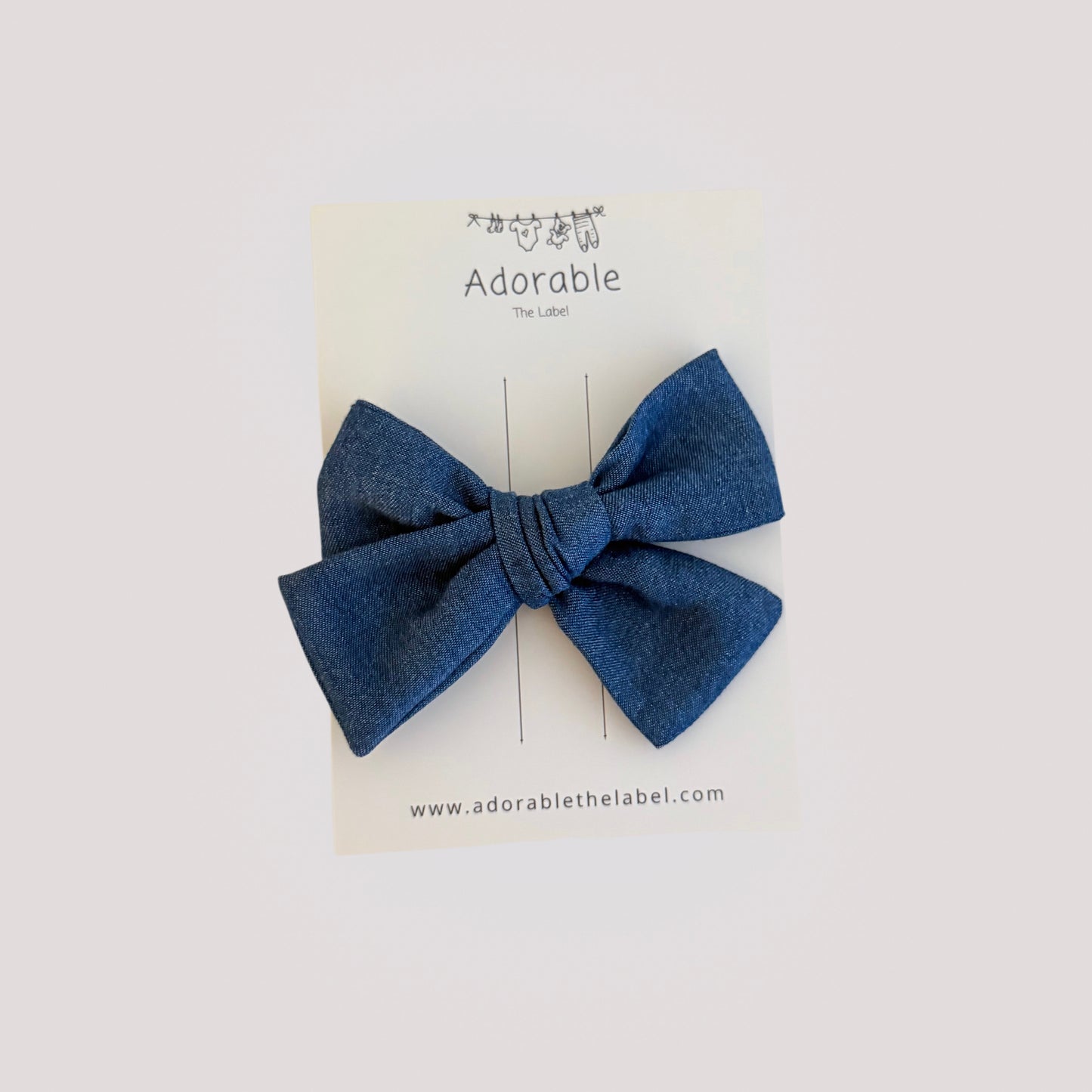 LARGE BOW - DENIM