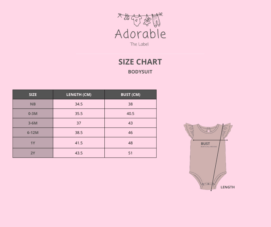 ADORABLE ESSENTIALS FLUTTER KEYHOLE BODYSUIT - ROSE - adorablethelabel