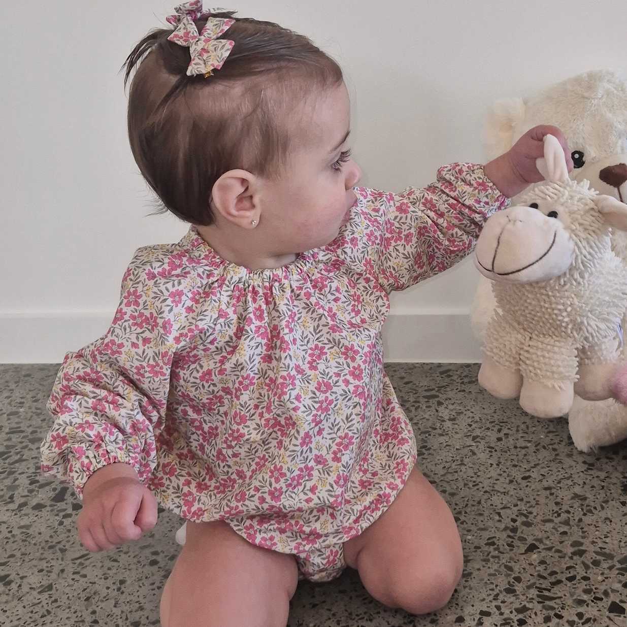 LONG SLEEVE PUFF ROMPER - WILDFLOWER HAZE