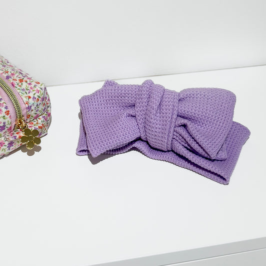 OVERSIZED TOPKNOT - LILAC WAFFLE