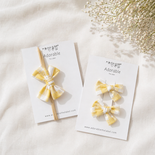 MINI BOWS - YELLOW GINGHAM