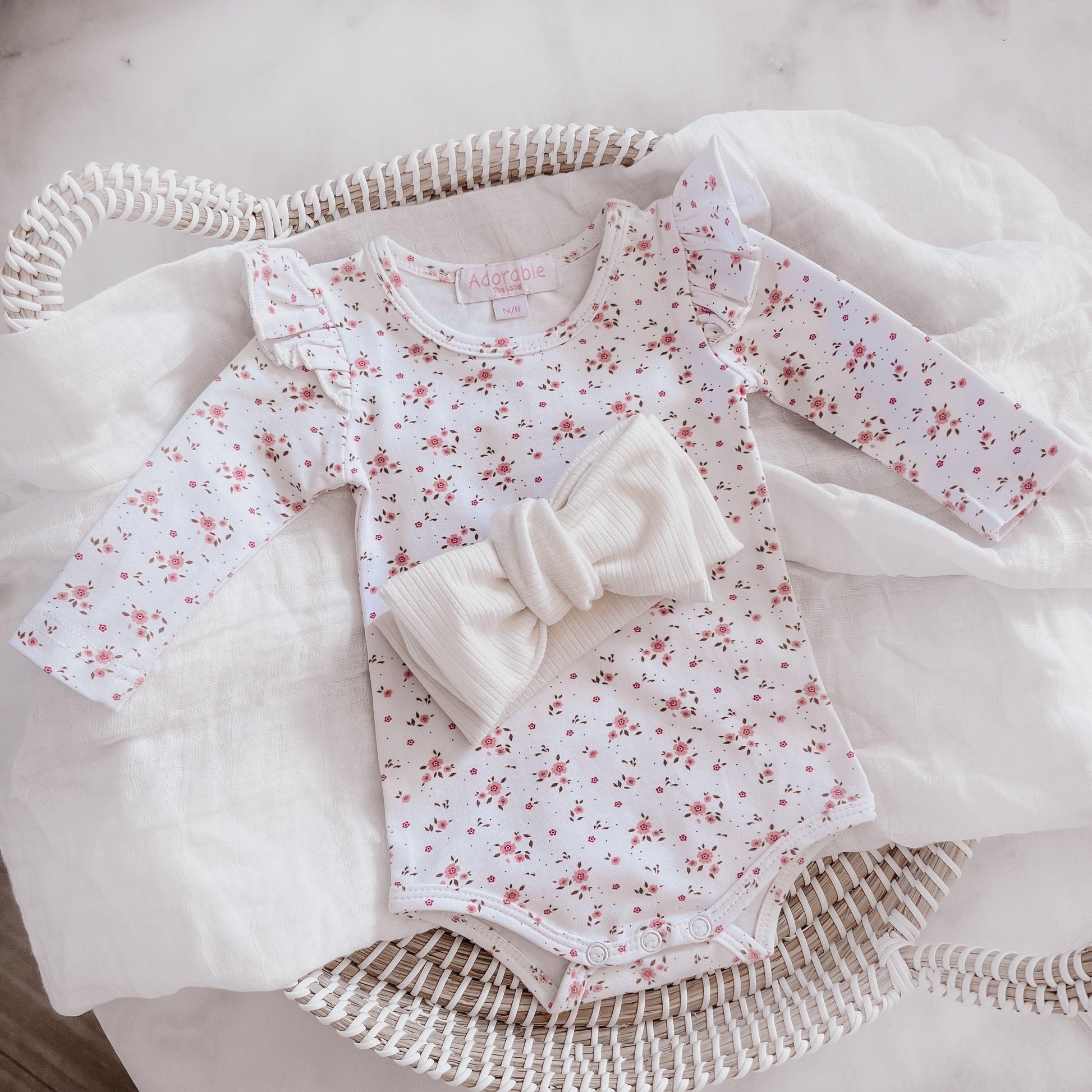 OVERSIZED TOPKNOT - POINTELLE MILK WHITE - adorablethelabel