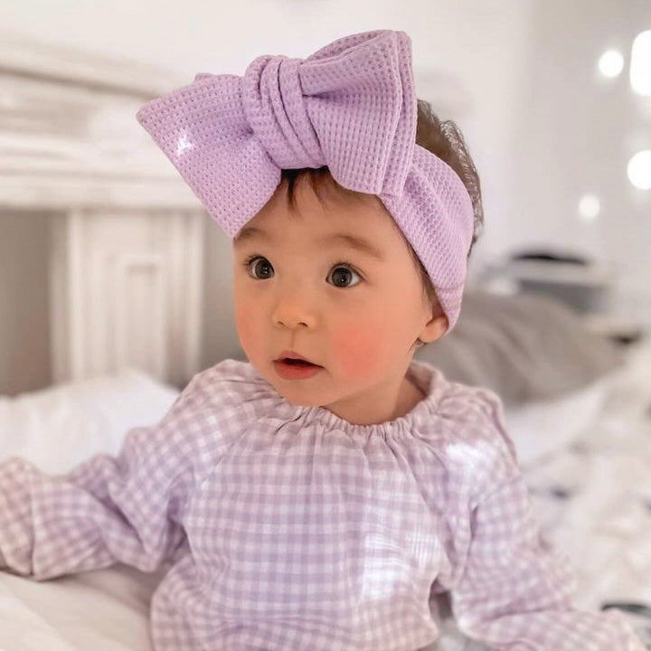 OVERSIZED TOPKNOT - WAFFLE LILAC