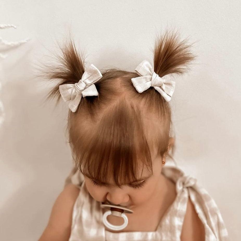 MINI BOWS - PALE GINGHAM - adorablethelabel