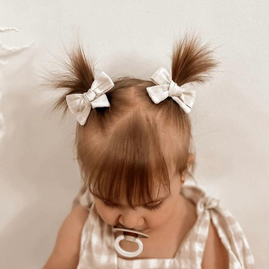 MINI BOWS - PALE GINGHAM - adorablethelabel