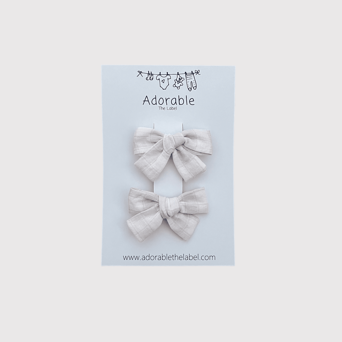 MINI BOWS - PALE GINGHAM - adorablethelabel