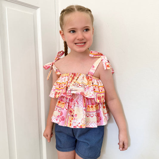 PEPLUM FRILL TOP - VILLA ROSA