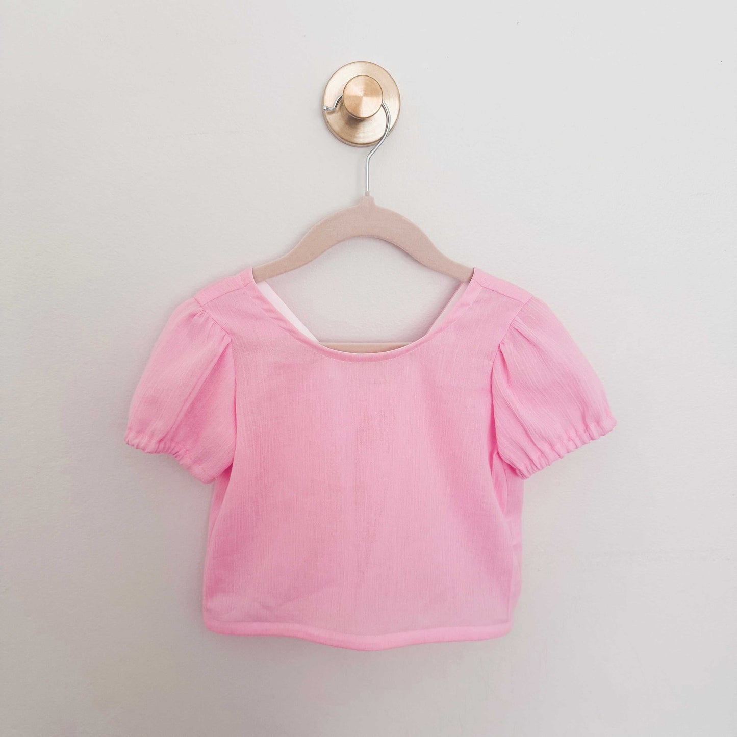 PUFF SLEEVE TOP - ADORABLE PINK