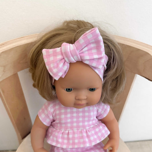 PINK GINGHAM - DOLLY OVERSIZED TOPKNOT