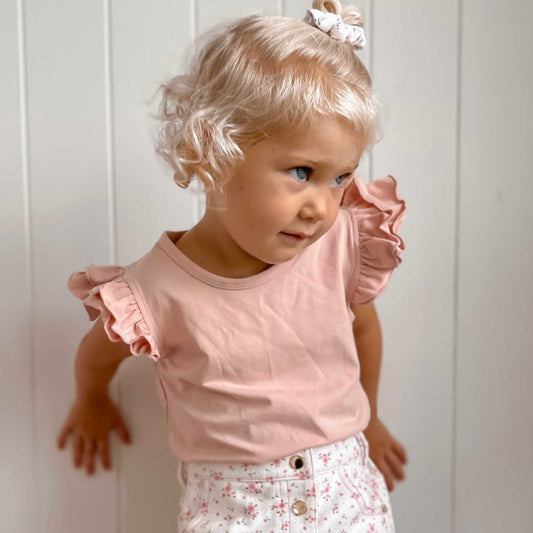 FLUTTER KEYHOLE TOP - ROSE
