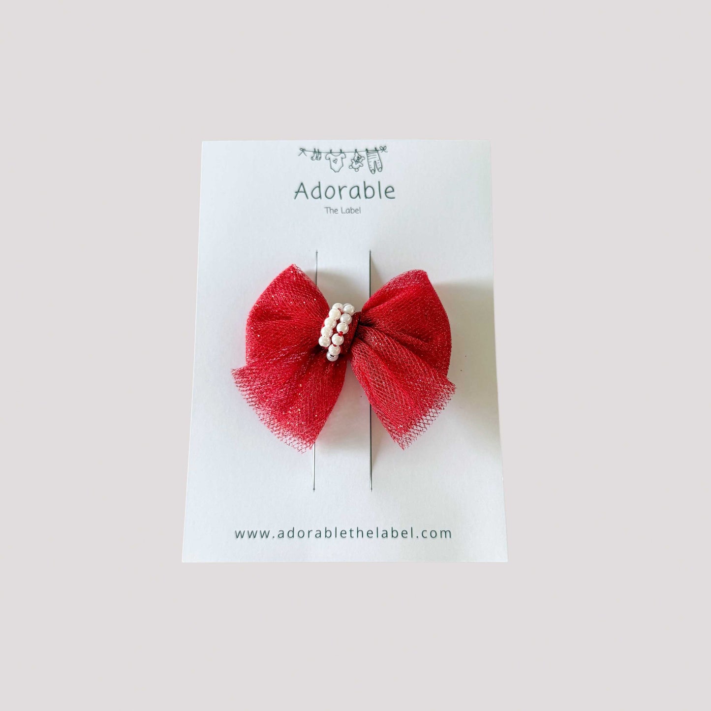 MINI BOW - RED TWINKLE PEARL