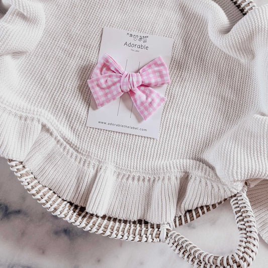 PINK GINGHAM - LARGE BOW