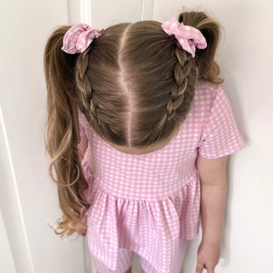 PINK GINGHAM - SCRUNCHIES